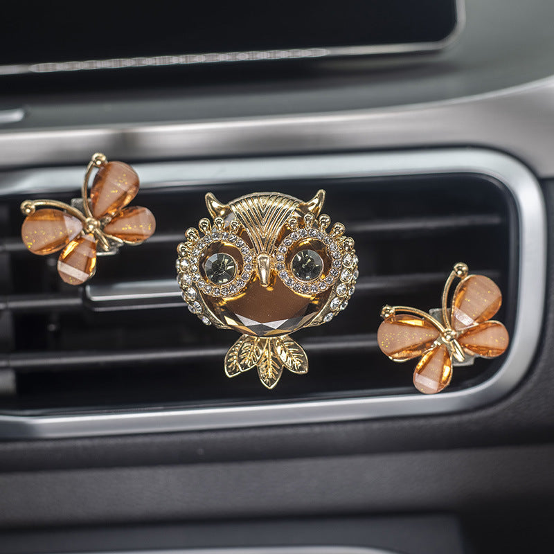 Alloy de aleación Gemstone Owl Car Perfume Clip